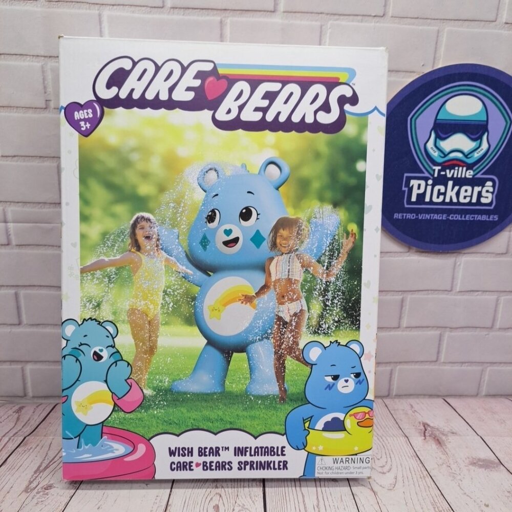 Care Bears XL Inflatable Sprinkler‎ Water Toys Blue Wish Bear 60” Summer Yard